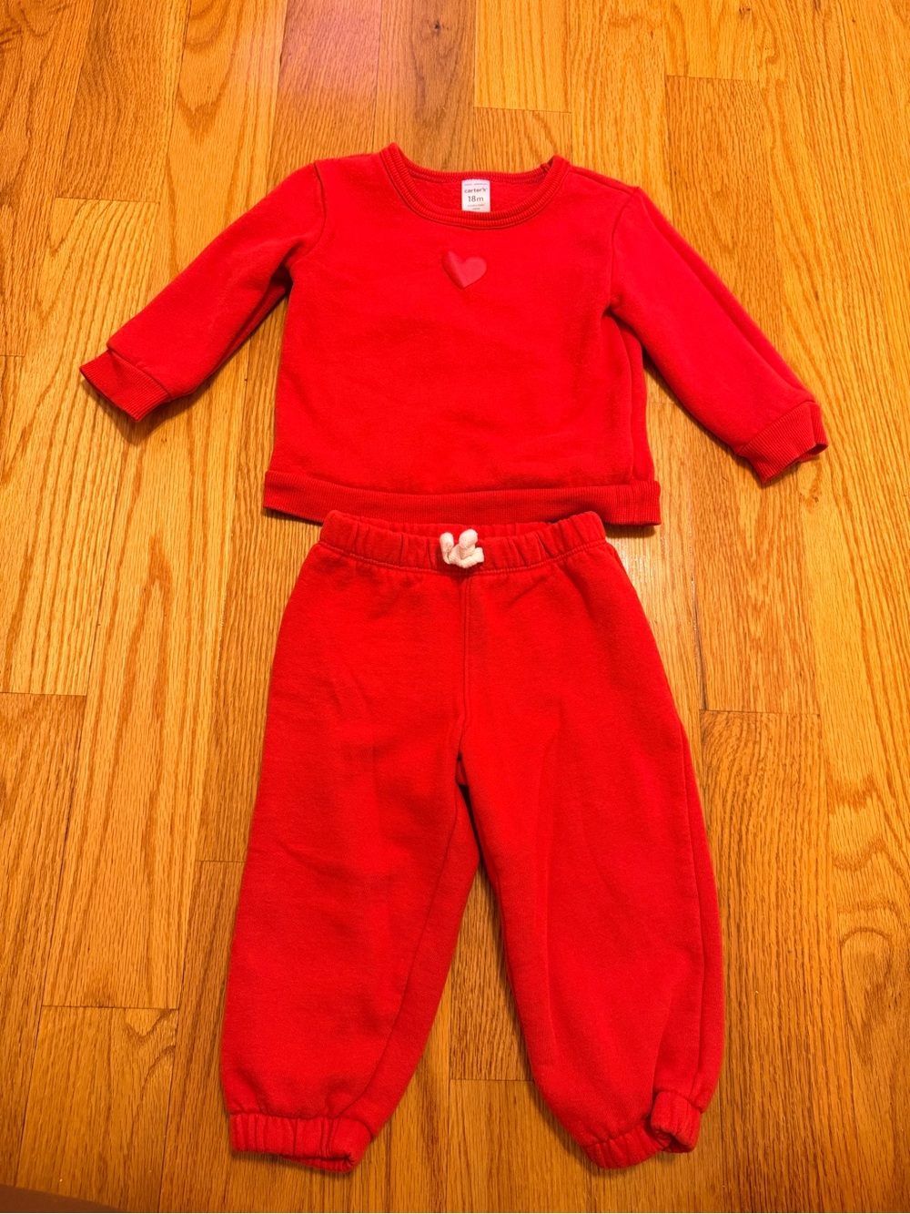 Carter's Bright Red Two-Piece Sweatshirt and Joggers Set